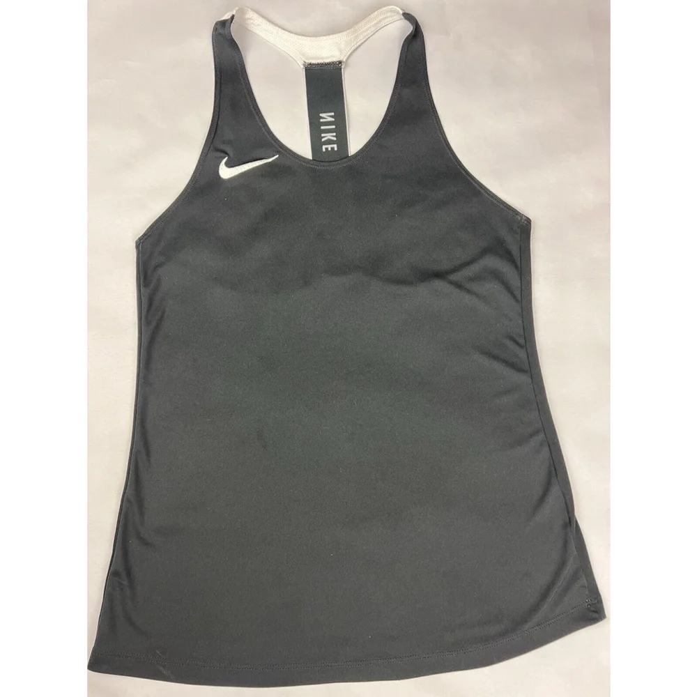 Nike Soccer Tank Top Womens Small Black Racerback Shape Sport EUC